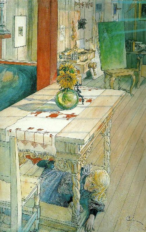 Carl Larsson kurragomma Norge oil painting art